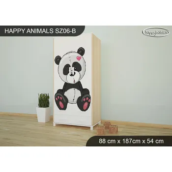 Dětský pokoj Dětská skříň ZVÍŘECÍ KAMARÁDI - TYP 6B - světlá hruška