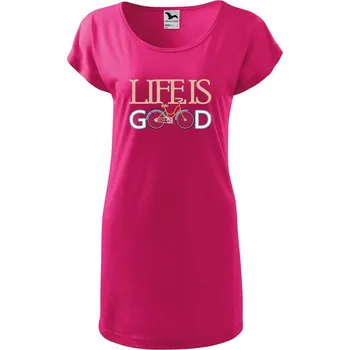 Dámské tričko DOBRÝ TRIKO Dámské tričko/šaty Life is good Velikost: S, Barva: Purpurová