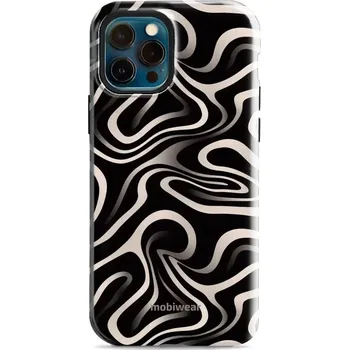Pouzdro na mobilní telefon Odolný obal Mobiwear Elite Pro - Apple iPhone 12 / 12 Pro - EA68E Vlnky a linky (Odolné pouzdro, obal kryt Mobiwear Elite Pro - maximální ochrana mobilu, zesílené hrany, přesné výřezy, pohodlné držení, odolná grafika, kvalitní materiály)