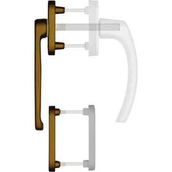 Dveřní kování Balkonové 1/2 dveřní kování BLAUGELB FGS 1758, venkovní klika nízká s rozetou, F4 bronz