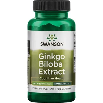 Přírodní produkt Swanson Ginkgo Biloba Extract GinkgoSelect, 60 mg, 120 kapslí