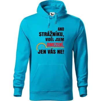 Pánská mikina DOBRÝ TRIKO Pánská mikina s potiskem Omezení Velikost pánské mikiny: S, Barva: Tyrkysová