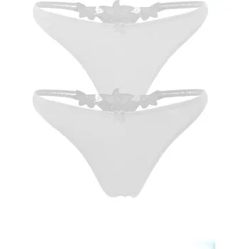 Kalhotky Claudie vyšší tanga - 2ks M bílá