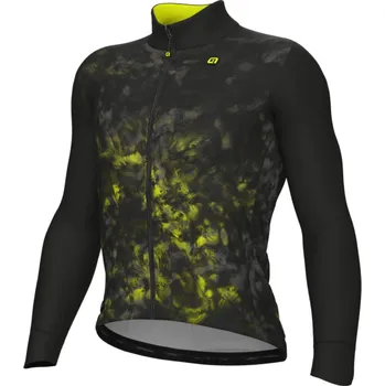 Cyklistická bunda ALÉ Cyklistická zateplená bunda - PR-E GHOSTLY - černá/žlutá