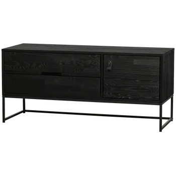 Televizní stolek WOOOD Dřevěný TV stolek SILAS 120 cm černý