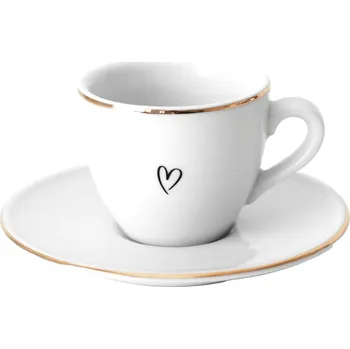 Bella Rose Šálek na espresso s podšálkem Srdíčko 90 ml