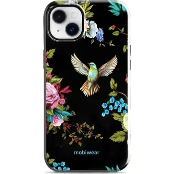 Pouzdro na mobilní telefon Odolný obal Mobiwear Elite Pro - Apple iPhone 14 Plus - ED09E Ptáček a květy (Odolné pouzdro, obal kryt Mobiwear Elite Pro - maximální ochrana mobilu, zesílené hrany, přesné výřezy, pohodlné držení, odolná grafika, kvalitní materiály)