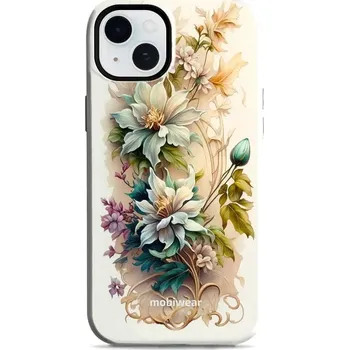 Pouzdro na mobilní telefon Odolný obal Mobiwear Elite Pro - Apple iPhone 15 Plus - E014E Krémové květy (Odolné pouzdro, obal kryt Mobiwear Elite Pro - maximální ochrana mobilu, zesílené hrany, přesné výřezy, pohodlné držení, odolná grafika, kvalitní materiály)
