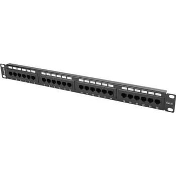 Patch panel LANBERG PATCH PANEL 24 PORT 1U 19” CAT.6 BLACK