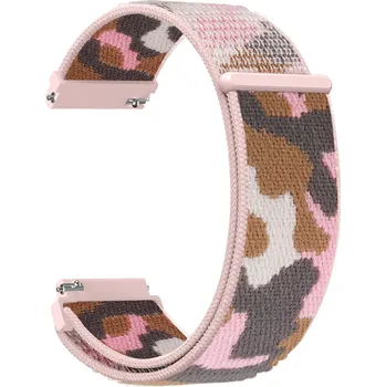 Chytré hodinky Nylonový řemínek kamufláž 20mm Barevná varianta: Růžová Kamufláž