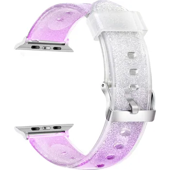 Příslušenství k chytrým hodinkám Průhledný třpytivý řemínek pro Apple Watch 42/44/45/46/49mm Barva náramku: Růžová