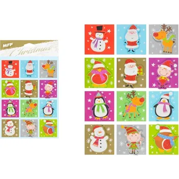 Jmenovka na stůl Vánoční jmenovky na dárky 12ks, 3D glitr