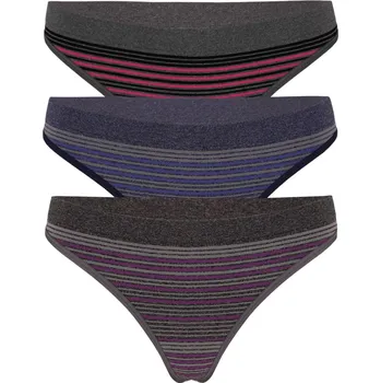 Kalhotky Juliana dámská tanga s proužky 6306 - 3bal M vícebarevná