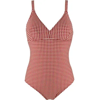 Dámské plavky Evča jednodílné plavky se vzorkem HH8311 L vínová