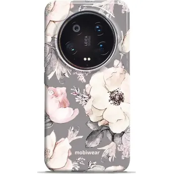Pouzdro na mobilní telefon Odolný obal Mobiwear Elite Pro - Xiaomi 14 Ultra 5G - EX06E Květy na šedém pozadí (Odolné pouzdro, obal kryt Mobiwear Elite Pro - maximální ochrana mobilu, zesílené hrany, přesné výřezy, pohodlné držení, odolná grafika, kvalitní materiály)