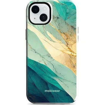 Pouzdro na mobilní telefon Odolný obal Mobiwear Elite Pro - Apple iPhone 15 Plus - EP37E Zlatavý a zelenkavý mramor (Odolné pouzdro, obal kryt Mobiwear Elite Pro - maximální ochrana mobilu, zesílené hrany, přesné výřezy, pohodlné držení, odolná grafika, kvalitní materiály)