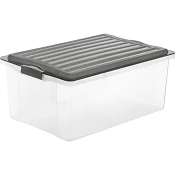 Úložný box Rotho Compact úložný box 38 l transparentní/šedý