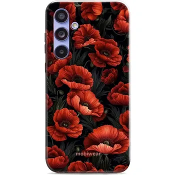 Pouzdro na mobilní telefon Odolný obal Mobiwear Elite Pro - Samsung Galaxy A54 5G - EP45E Temné červené květy (Odolné pouzdro, obal kryt Mobiwear Elite Pro - maximální ochrana mobilu, zesílené hrany, přesné výřezy, pohodlné držení, odolná grafika, kvalitní materiály)
