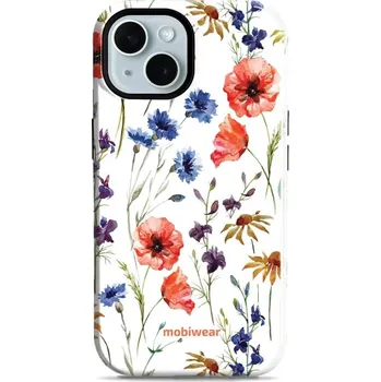 Pouzdro na mobilní telefon Odolný obal Mobiwear Elite Pro - Apple iPhone 15 - EP04E Luční kvítí (Odolné pouzdro, obal kryt Mobiwear Elite Pro - maximální ochrana mobilu, zesílené hrany, přesné výřezy, pohodlné držení, odolná grafika, kvalitní materiály)