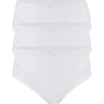 Kalhotky Markéta bavlněné kalhotky s krajkou - 3bal XXL bílá