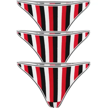 Kalhotky Kelowna pružná pruhovaná tanga - 3 ks S vícebarevná