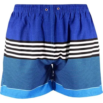 Pánské plavky Miko pánské koupací šortky s proužky BK-9052 M tmavě modrá