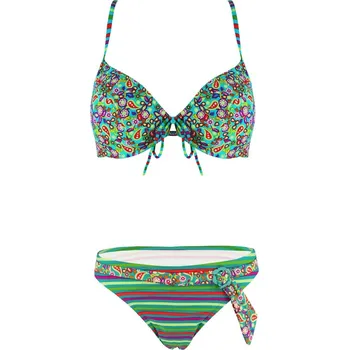 Dámské plavky Elwa dámské plavky velikost košíčků D 8028 XL zelená