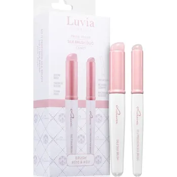 Kosmetický štětec Luvia Cosmetics Silk Brush Duo štětec na tvářenku, konturování a rozjasňovač 1 ks + štětec na rty na oči 1 ks
