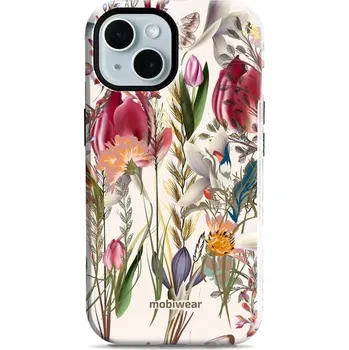 Pouzdro na mobilní telefon Odolný obal Mobiwear Elite Pro - Apple iPhone 15 - EP01E Rozkvetlá louka (Odolné pouzdro, obal kryt Mobiwear Elite Pro - maximální ochrana mobilu, zesílené hrany, přesné výřezy, pohodlné držení, odolná grafika, kvalitní materiály)