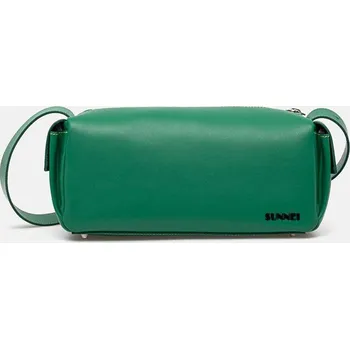 Kožená kabelka Sunnei zelená barva, MACCWBAG002, ONE SIZE, 77X