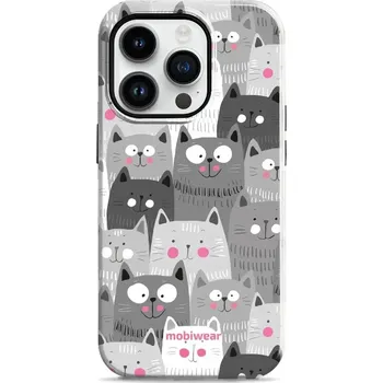 Pouzdro na mobilní telefon Odolný obal Mobiwear Elite Pro - Apple iPhone 14 Pro - E099E Kočičky (Odolné pouzdro, obal kryt Mobiwear Elite Pro - maximální ochrana mobilu, zesílené hrany, přesné výřezy, pohodlné držení, odolná grafika, kvalitní materiály)