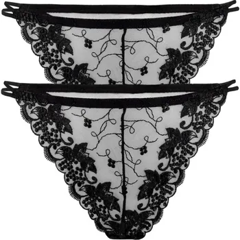 Kalhotky Adriana Dark krajková tanga 7095 - 2bal. XL černá