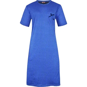 Dámská noční košile Monika dámská noční košile s puntíky 6533 3XL tmavě modrá