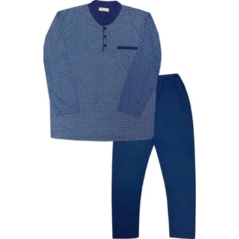 Pánské pyžamo Ignác hřejivé pyžamo s chloupkem 5741 3XL tmavě modrá