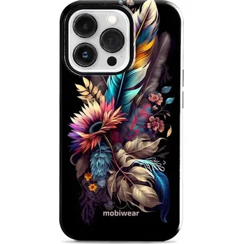 Pouzdro na mobilní telefon Odolný obal Mobiwear Elite Pro - Apple iPhone 13 Pro - E011E Kytice s pírkem (Odolné pouzdro, obal kryt Mobiwear Elite Pro - maximální ochrana mobilu, zesílené hrany, přesné výřezy, pohodlné držení, odolná grafika, kvalitní materiály)