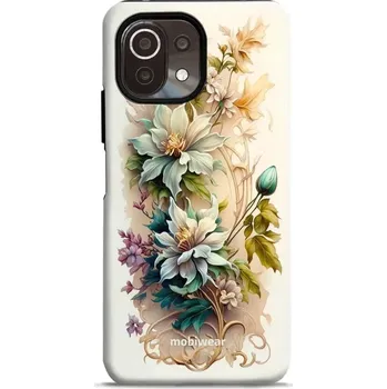 Pouzdro na mobilní telefon Odolný obal Mobiwear Elite Pro - Xiaomi 11 Lite 5G NE / Xiaomi Mi 11 Lite - E014E Krémové květy (Odolné pouzdro, obal kryt Mobiwear Elite Pro - maximální ochrana mobilu, zesílené hrany, přesné výřezy, pohodlné držení, odolná grafika, kvalitní materiály)