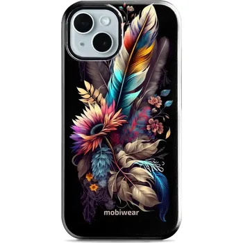 Pouzdro na mobilní telefon Odolný obal Mobiwear Elite Pro - Apple iPhone 14 - E011E Kytice s pírkem (Odolné pouzdro, obal kryt Mobiwear Elite Pro - maximální ochrana mobilu, zesílené hrany, přesné výřezy, pohodlné držení, odolná grafika, kvalitní materiály)