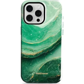 Pouzdro na mobilní telefon Odolný obal Mobiwear Elite Pro - Apple iPhone 15 Pro Max - EP38E Zelený mramor (Odolné pouzdro, obal kryt Mobiwear Elite Pro - maximální ochrana mobilu, zesílené hrany, přesné výřezy, pohodlné držení, odolná grafika, kvalitní materiály)