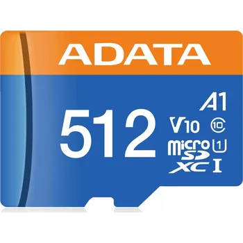 Paměťová karta ADATA MicroSDXC karta 512GB Premier UHS-I C10 V10 (R:100/W:25 MB/s) + SD adaptér