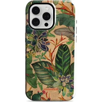 Pouzdro na mobilní telefon Odolný obal Mobiwear Elite Pro - Apple iPhone 15 Pro Max - EP05E Sukulenty (Odolné pouzdro, obal kryt Mobiwear Elite Pro - maximální ochrana mobilu, zesílené hrany, přesné výřezy, pohodlné držení, odolná grafika, kvalitní materiály)