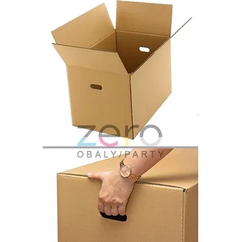 Archivační box Krabice klopová 600 x 400 x 400 mm 5N + ucho - přírodní