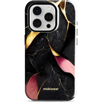 Pouzdro na mobilní telefon Odolný obal Mobiwear Elite Pro - Apple iPhone 15 Pro - EP35E Černý a zlatavý mramor (Odolné pouzdro, obal kryt Mobiwear Elite Pro - maximální ochrana mobilu, zesílené hrany, přesné výřezy, pohodlné držení, odolná grafika, kvalitní materiály)