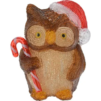 Vánoční dekorace Vánoční LED dekorace Candy owl, 24 cm, hnědá