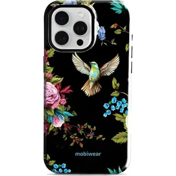 Pouzdro na mobilní telefon Odolný obal Mobiwear Elite Pro - Apple iPhone 15 Pro Max - ED09E Ptáček a květy (Odolné pouzdro, obal kryt Mobiwear Elite Pro - maximální ochrana mobilu, zesílené hrany, přesné výřezy, pohodlné držení, odolná grafika, kvalitní materiály)