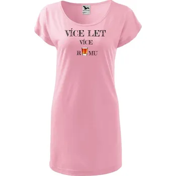 Dámské tričko DOBRÝ TRIKO Dámské tričko/šaty s potiskem Více rumu Velikost: S, Barva: Růžová