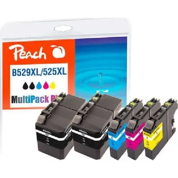 Počítač PEACH kompatibilní cartridge Brother LC529XL/LC525XL MultiPack Plus, 2xbk, c, m, y, 2x50 ml, 3x15 ml
