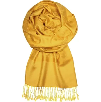 Šála Arika Honey kašmírová šála H85J_47 tmavě žlutá