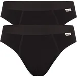 Cotton Stretch Nur Der jednobarevné slipy bavlna 2 kusy M černá