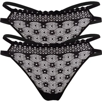 Body Taťána dámská krajková tanga - 2 bal. XL černá
