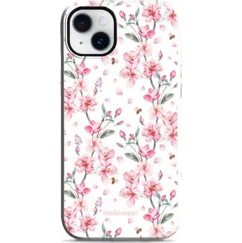 Pouzdro na mobilní telefon Odolný obal Mobiwear Elite Pro - Apple iPhone 14 Plus - E124E Růžové květy (Odolné pouzdro, obal kryt Mobiwear Elite Pro - maximální ochrana mobilu, zesílené hrany, přesné výřezy, pohodlné držení, odolná grafika, kvalitní materiály)